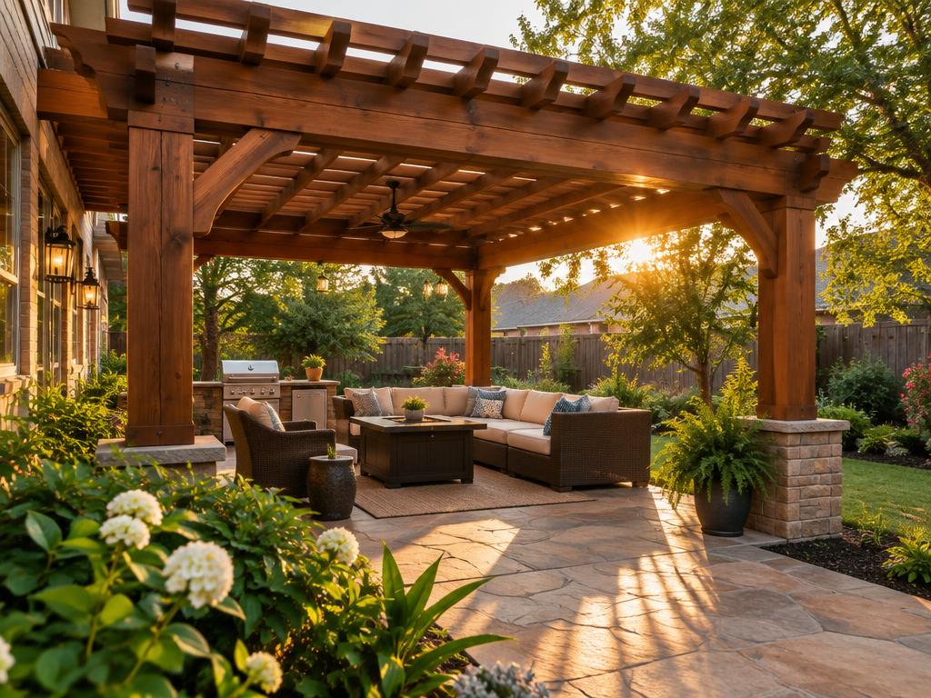 Pergola Staining in Houston, TX by Sterling Fence Staining